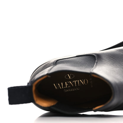 Valentino Garavani Calfskin Mens Roman Stud Chelsea Ankle Boots 39.5 Black 7 of 8