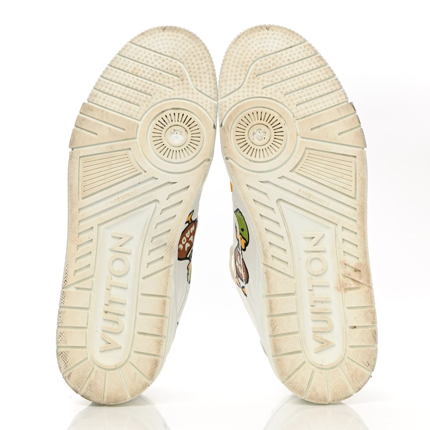 X NIGO Calfskin Printed Monogram LV Trainer Sneakers 7.5 White