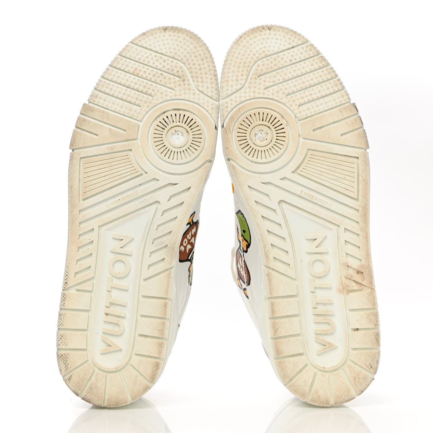 Louis Vuitton X NIGO Calfskin Printed Monogram LV Trainer Sneakers 7.5 White 5 of 13
