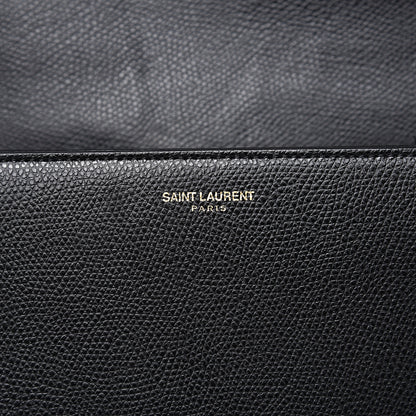 Saint Laurent Textured Calfskin Medium Classic Monogram Universite Bag Black 5 of 14
