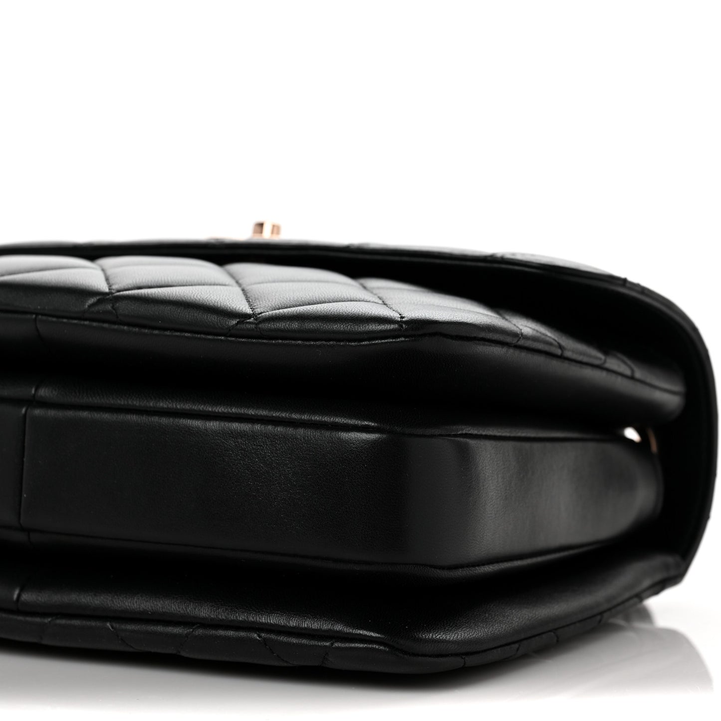 Lambskin Quilted Small Trendy CC Dual Handle Flap Bag Black