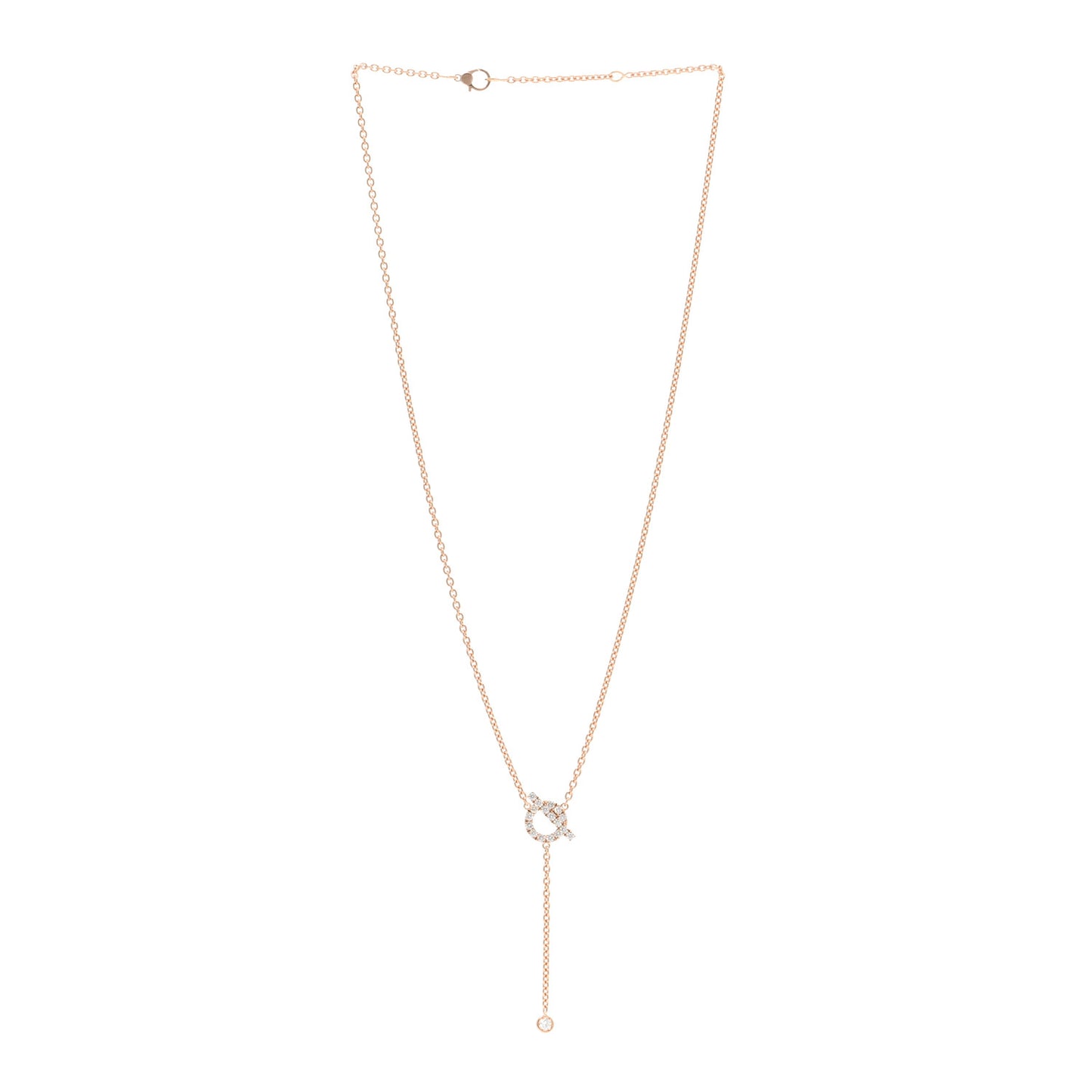 18K Rose Gold Diamond Finesse Lariat Necklace