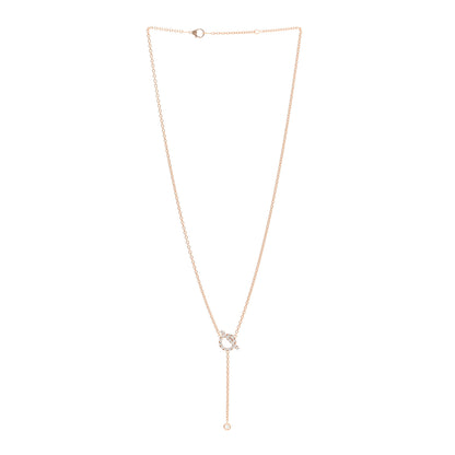 Hermes 18K Rose Gold Diamond Finesse Lariat Necklace 3 of 5