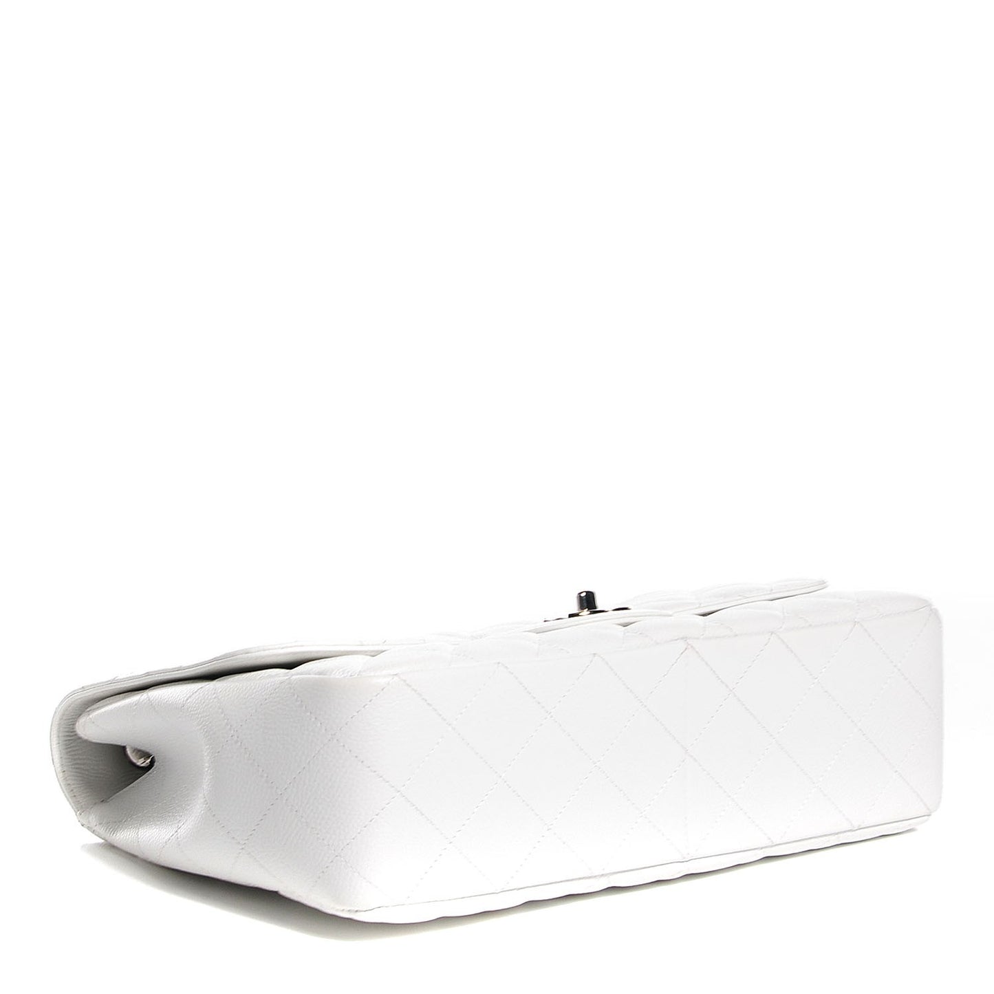 Caviar Quilted Jumbo Single Flap White