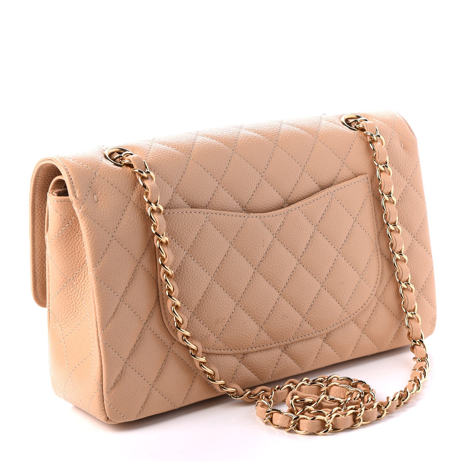 Chanel Caviar Quilted Medium Double Flap Light Beige 2 of 9