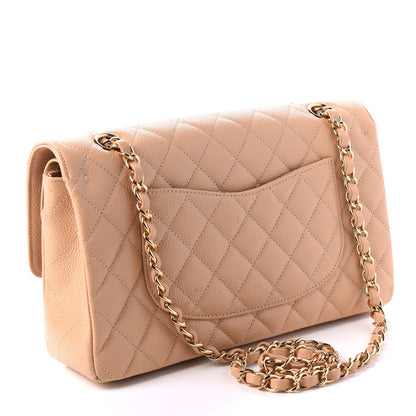 Chanel Caviar Quilted Medium Double Flap Light Beige 2 of 9