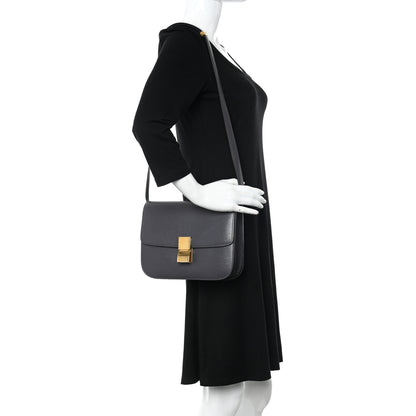 Celine Liege Calfskin Medium Classic Box Flap Bag Liquorice 2 of 10