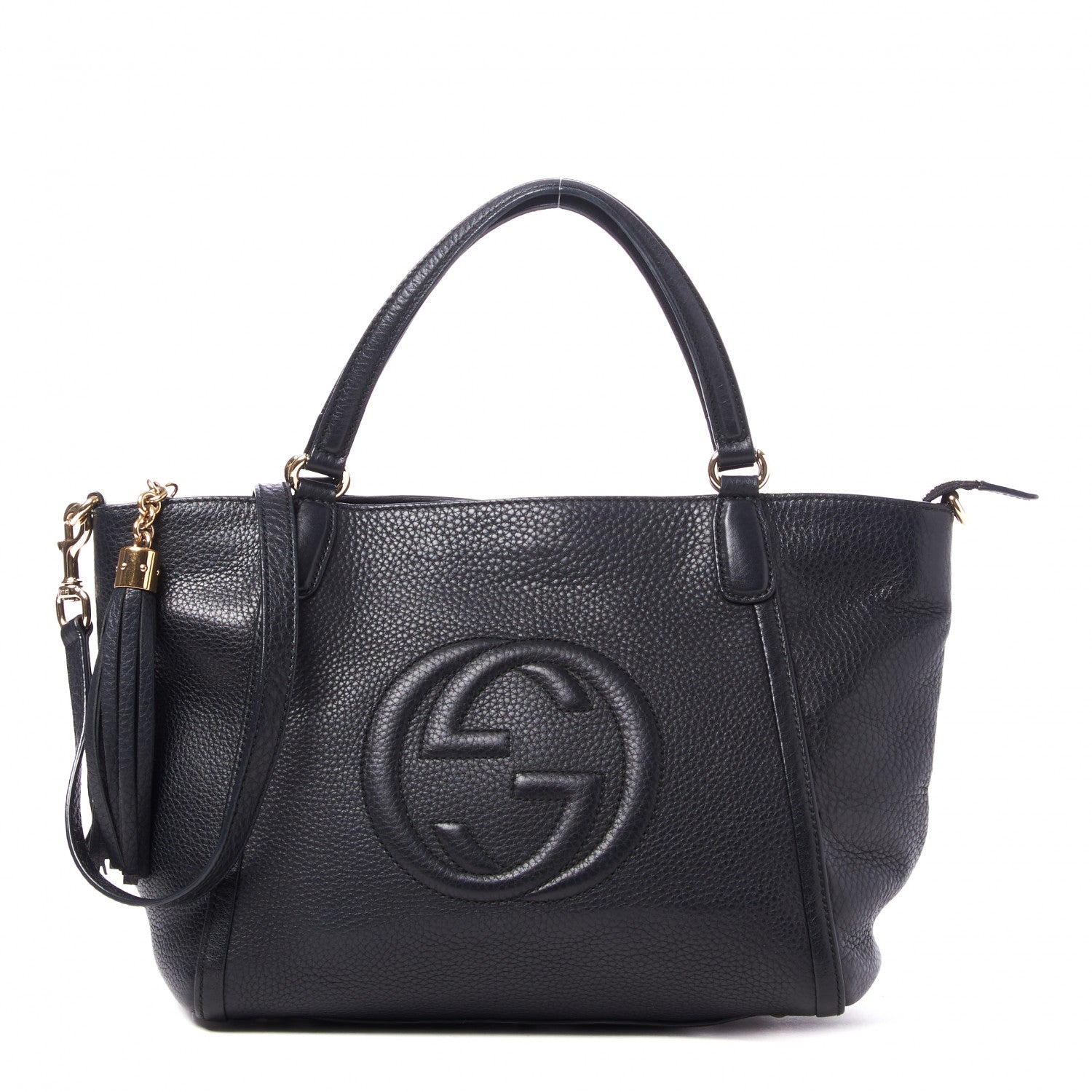 Gucci Pebbled Calfskin Small Soho Top Handle Bag Black 1 of 8