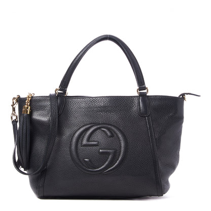 Gucci Pebbled Calfskin Small Soho Top Handle Bag Black 1 of 8