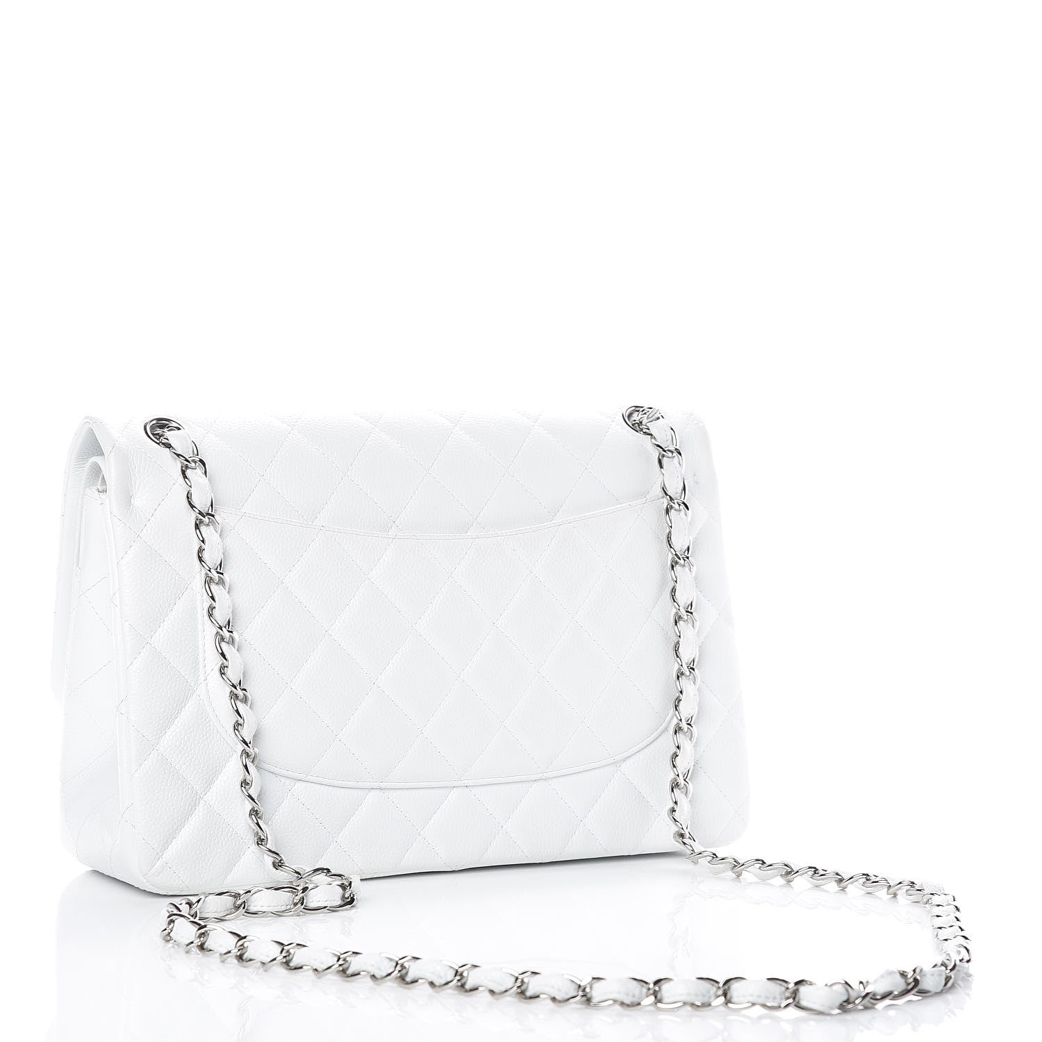 Chanel Caviar Quilted Jumbo Double Flap White 3 of 17