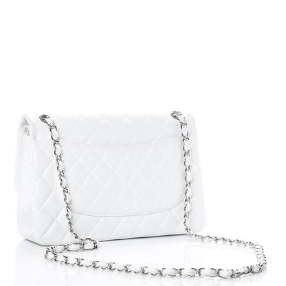 Chanel Caviar Quilted Jumbo Double Flap White 3 of 17