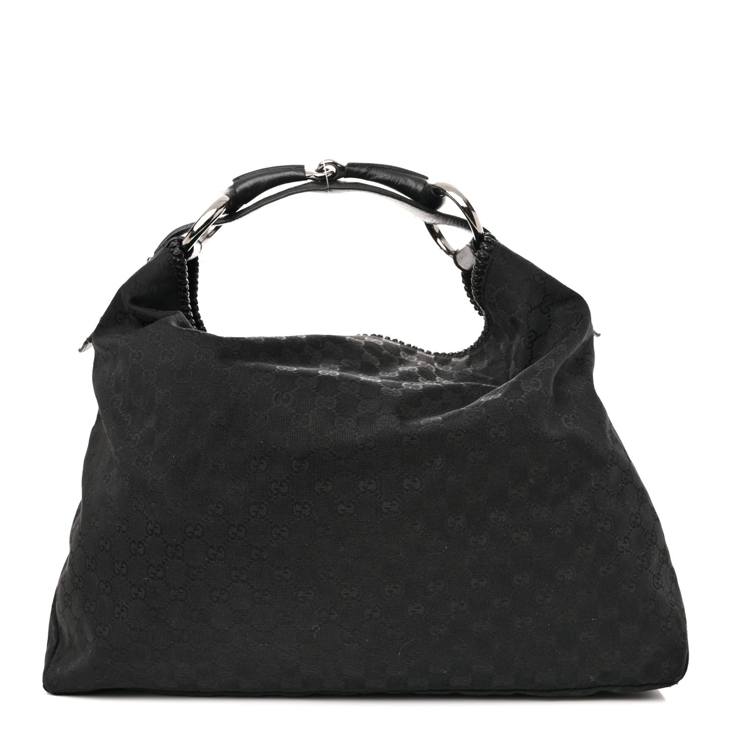 Monogram Large Horsebit Chain Hobo Black