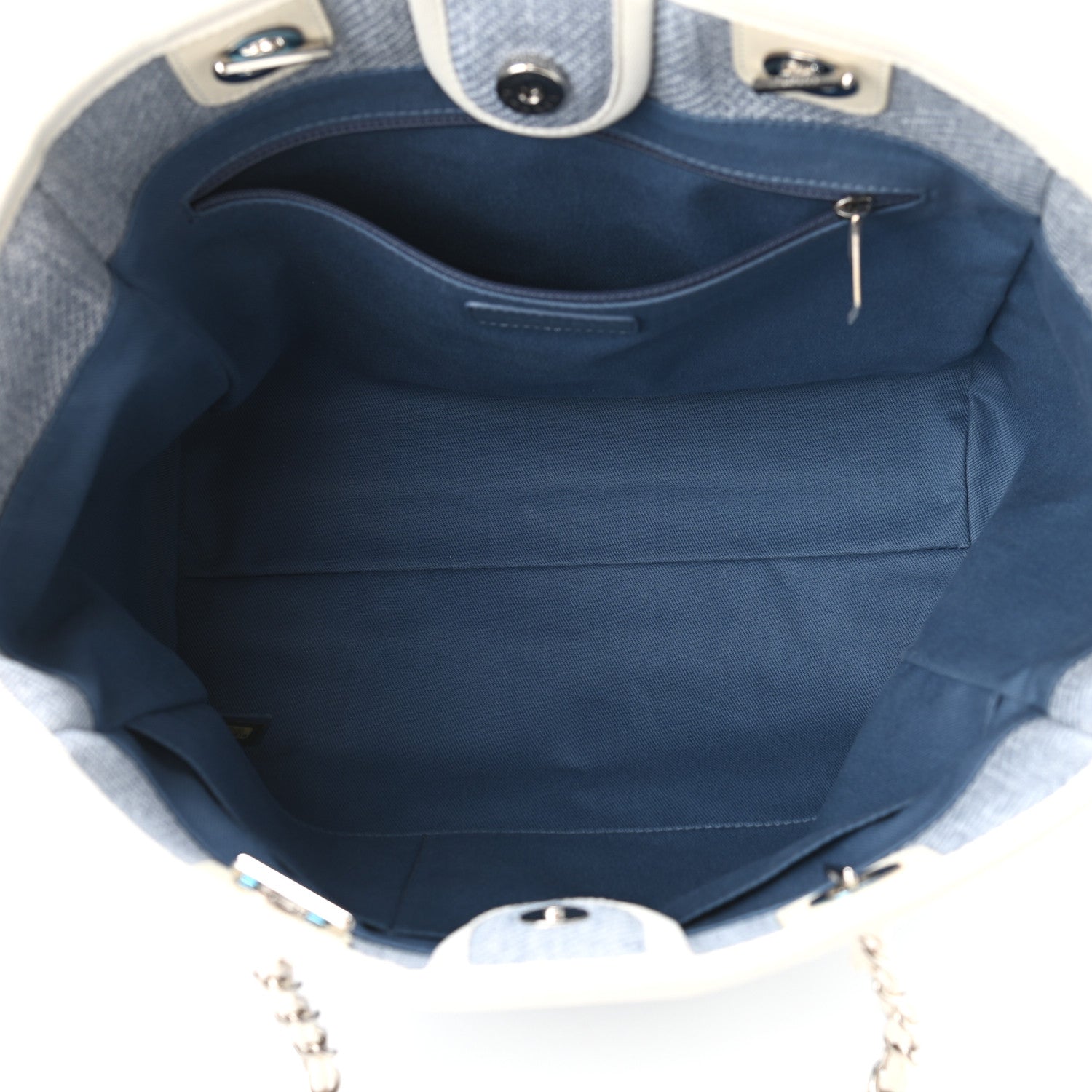 Chanel Canvas Small Deauville Tote Denim Blue 5 of 10