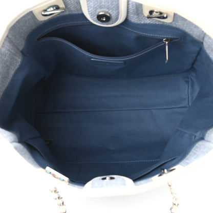 Chanel Canvas Small Deauville Tote Denim Blue 5 of 10