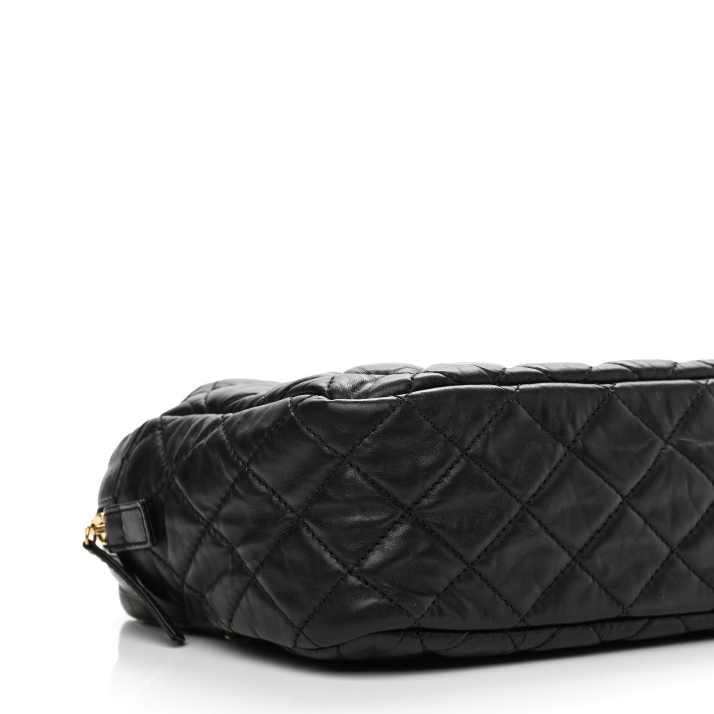 Aged Calfskin Quilted Medium Reissue Camera Case Black