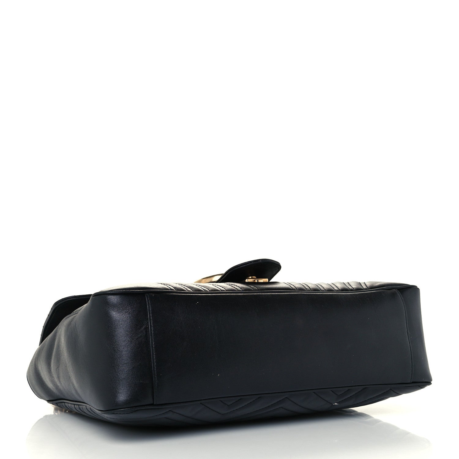 Gucci Calfskin Matelasse Large GG Marmont Shoulder Bag Black 4 of 12