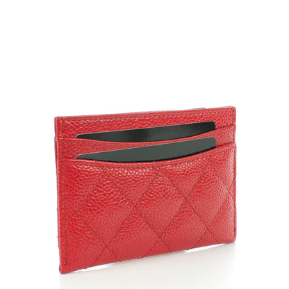 Chanel Caviar Quilted Card Holder Red 3 of 8