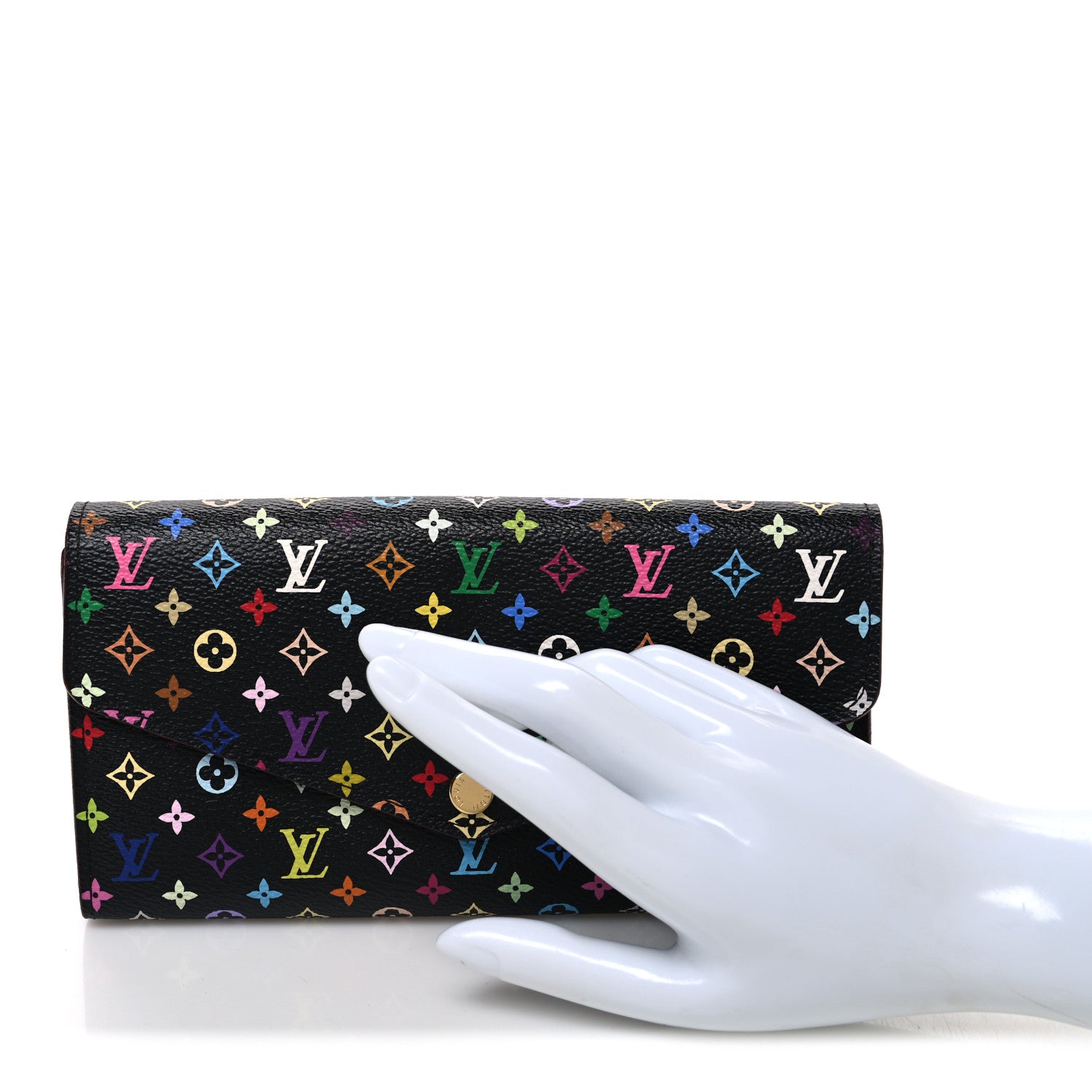 Louis Vuitton Monogram Multicolor Sarah Wallet NM Black Grenade 2 of 6