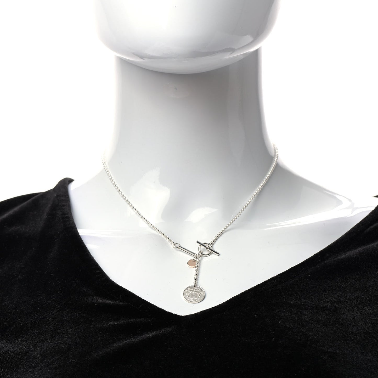 Sterling Silver 18K Rose Gold PM Ex-Libris Pendant Necklace