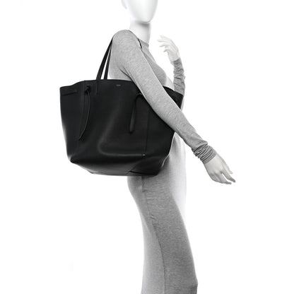 Celine Soft Grained Calfskin Medium Belt Cabas Phantom Black 2 of 11