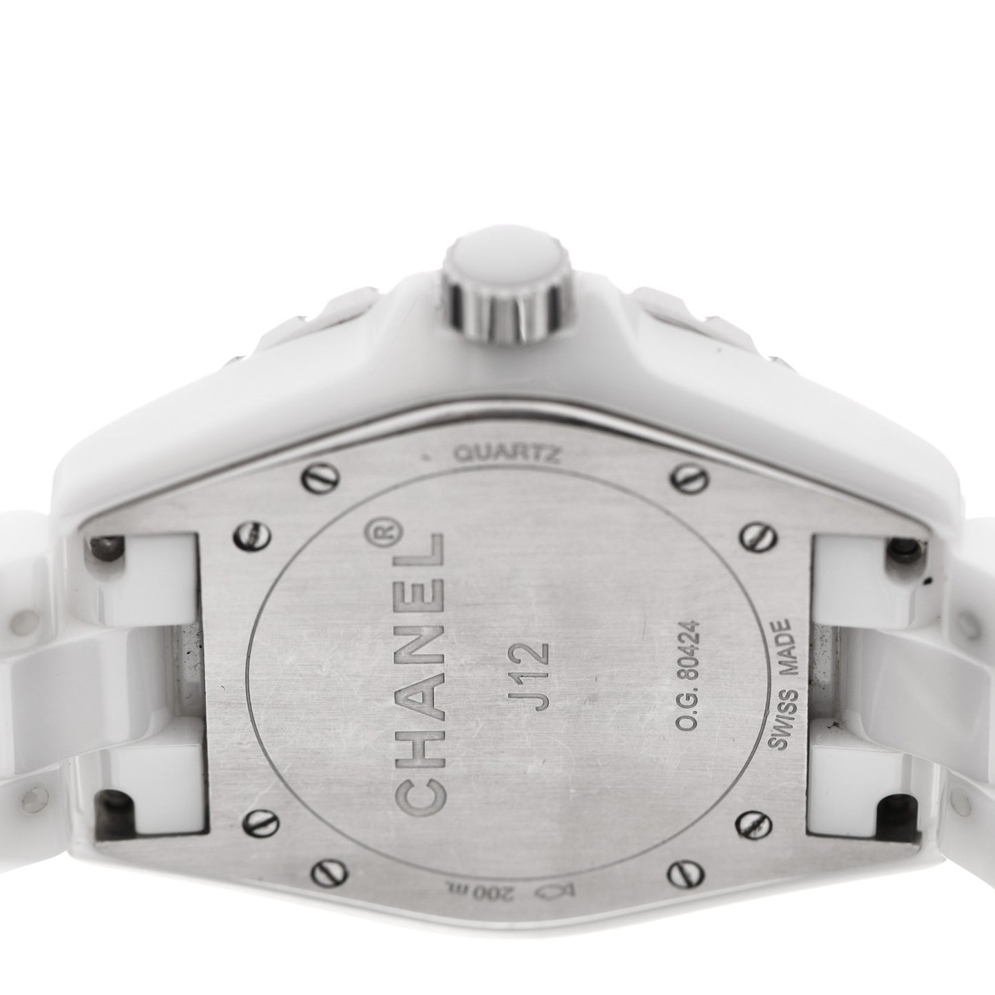 Stainless Steel Ceramic Diamond Bezel 38mm J12 Quartz Watch White