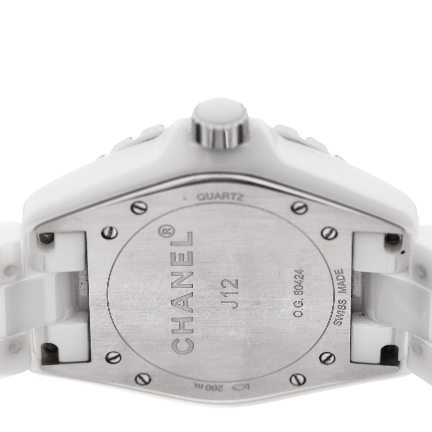 Chanel Stainless Steel Ceramic Diamond Bezel 38mm J12 Quartz Watch White 4 of 5