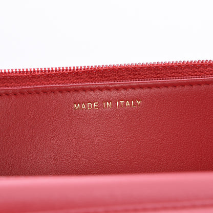 Chanel Caviar Quilted CC Filigree Wallet On Chain WOC Red 8 of 11