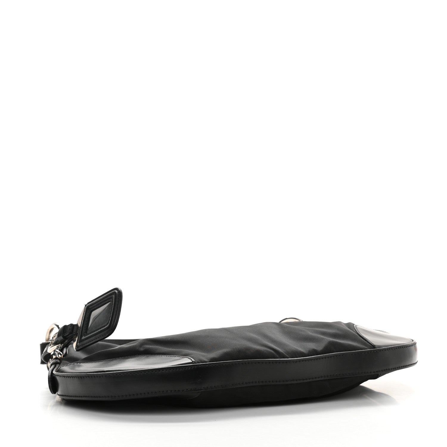 Prada Tessuto Nylon Calfskin Bag Black 4 of 9