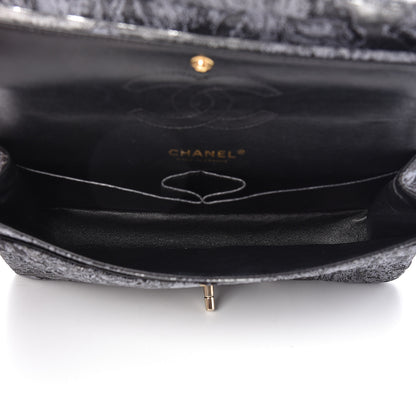 Chanel Metallic Brocade Quilted Medium Double Flap Dark Grey 5 of 11