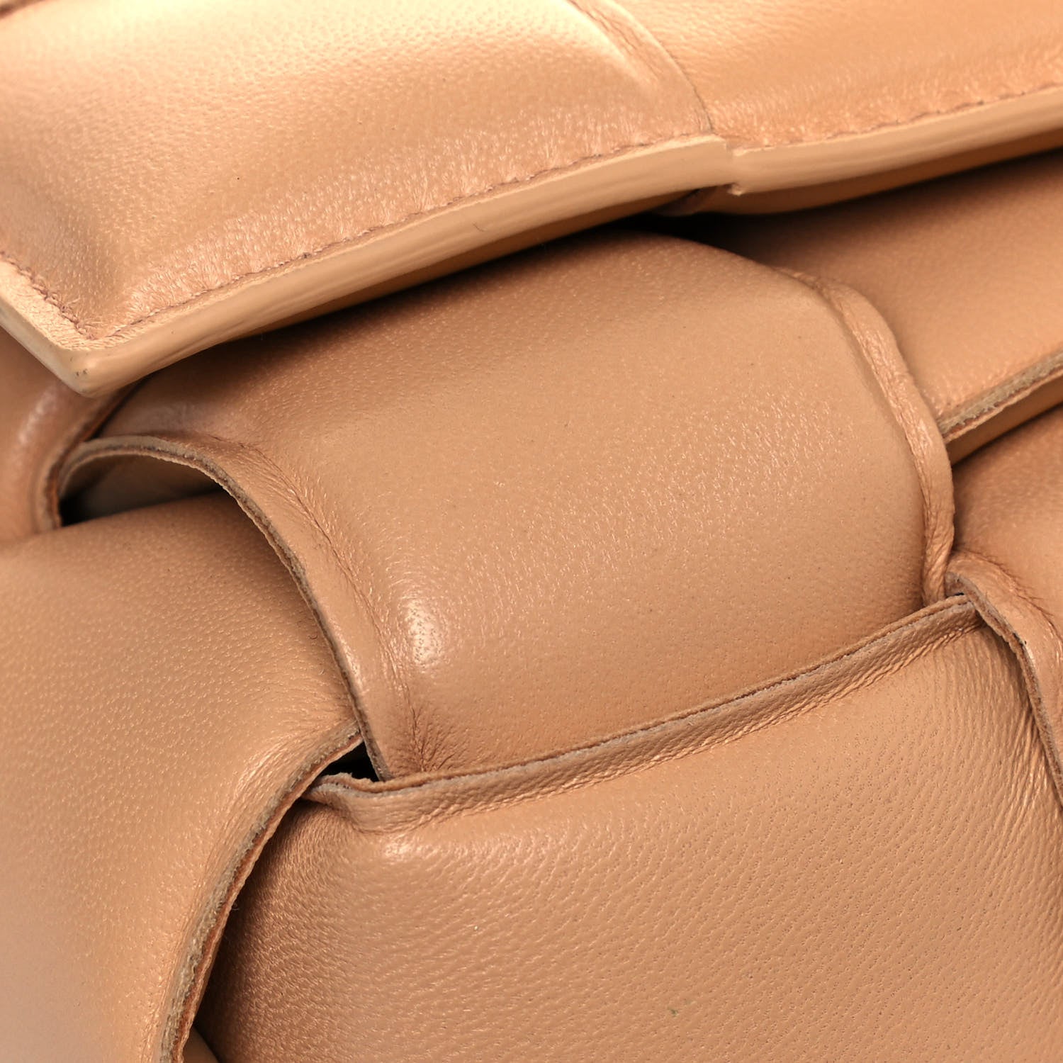 Bottega Veneta Lambskin Maxi Intreccio Padded Chain Cassette Crossbody Bag Almond 17 of 20