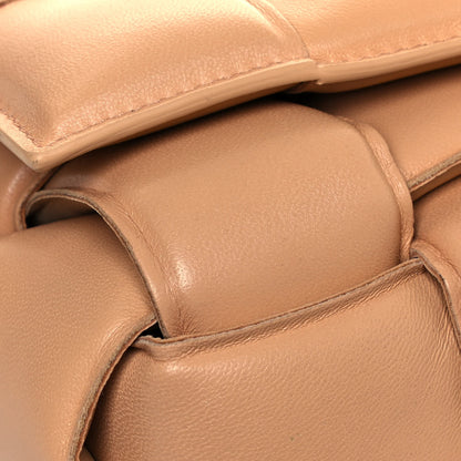 Bottega Veneta Lambskin Maxi Intreccio Padded Chain Cassette Crossbody Bag Almond 17 of 20