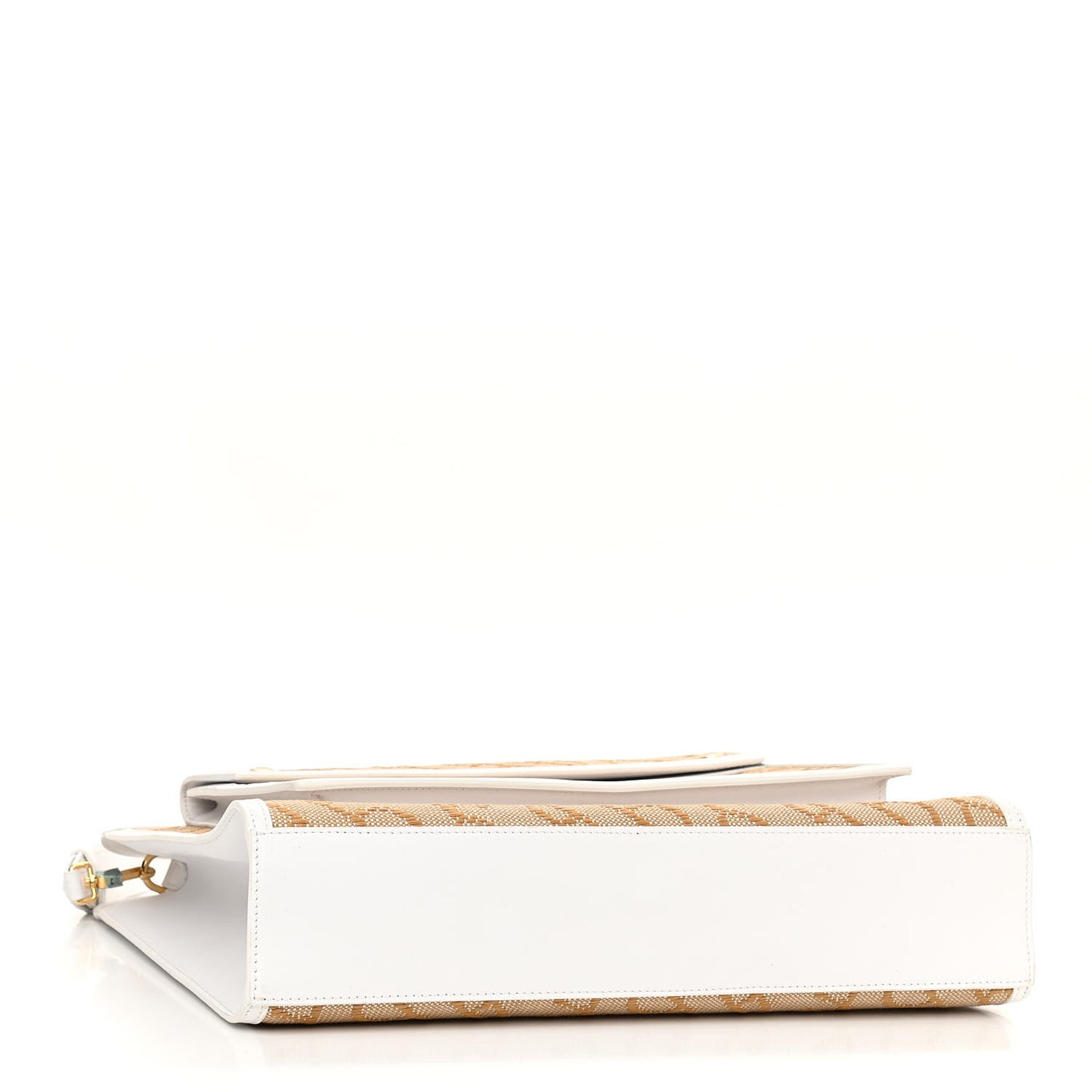 Monogram Canvas Smooth Calfskin Medium Pocket Bag White Beige