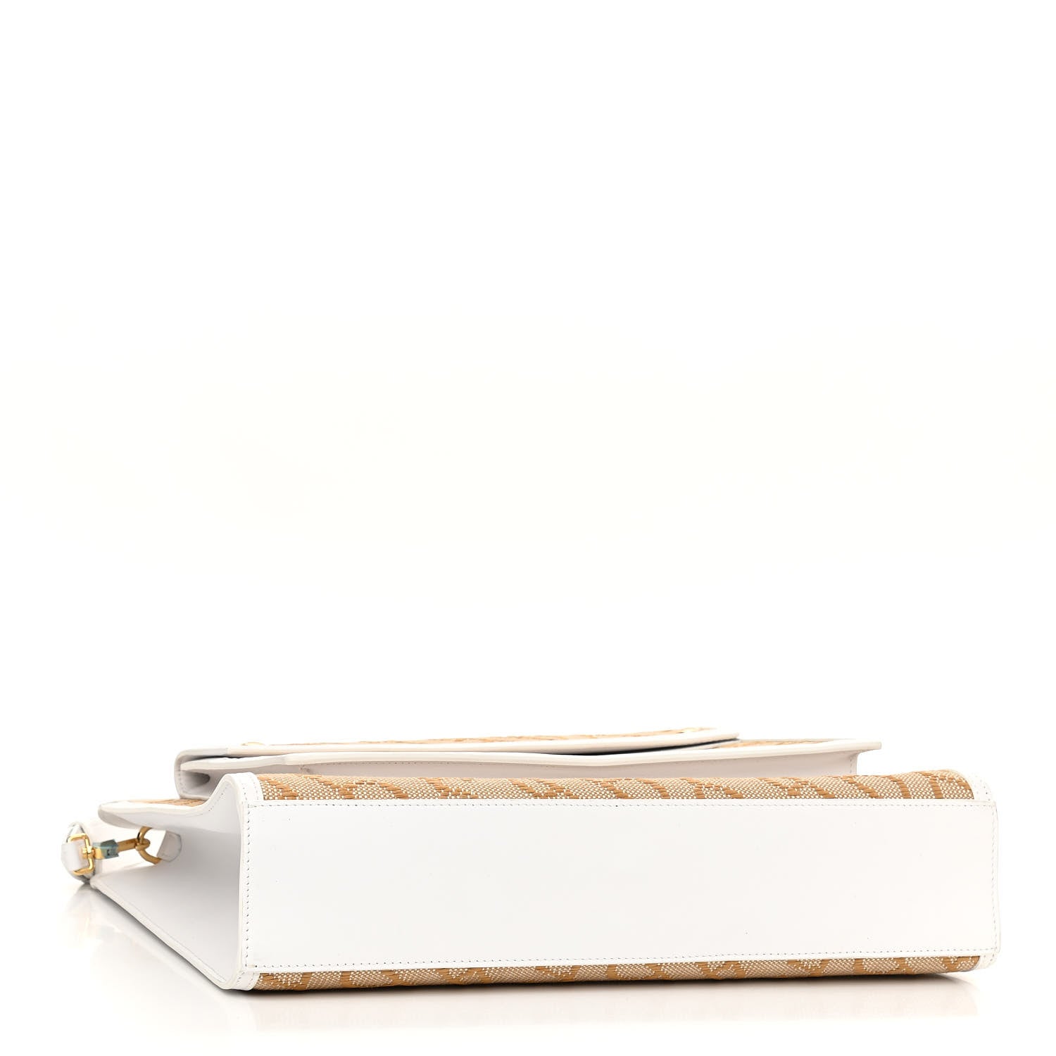 Burberry Monogram Canvas Smooth Calfskin Medium Pocket Bag White Beige 4 of 10