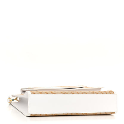 Burberry Monogram Canvas Smooth Calfskin Medium Pocket Bag White Beige 4 of 10