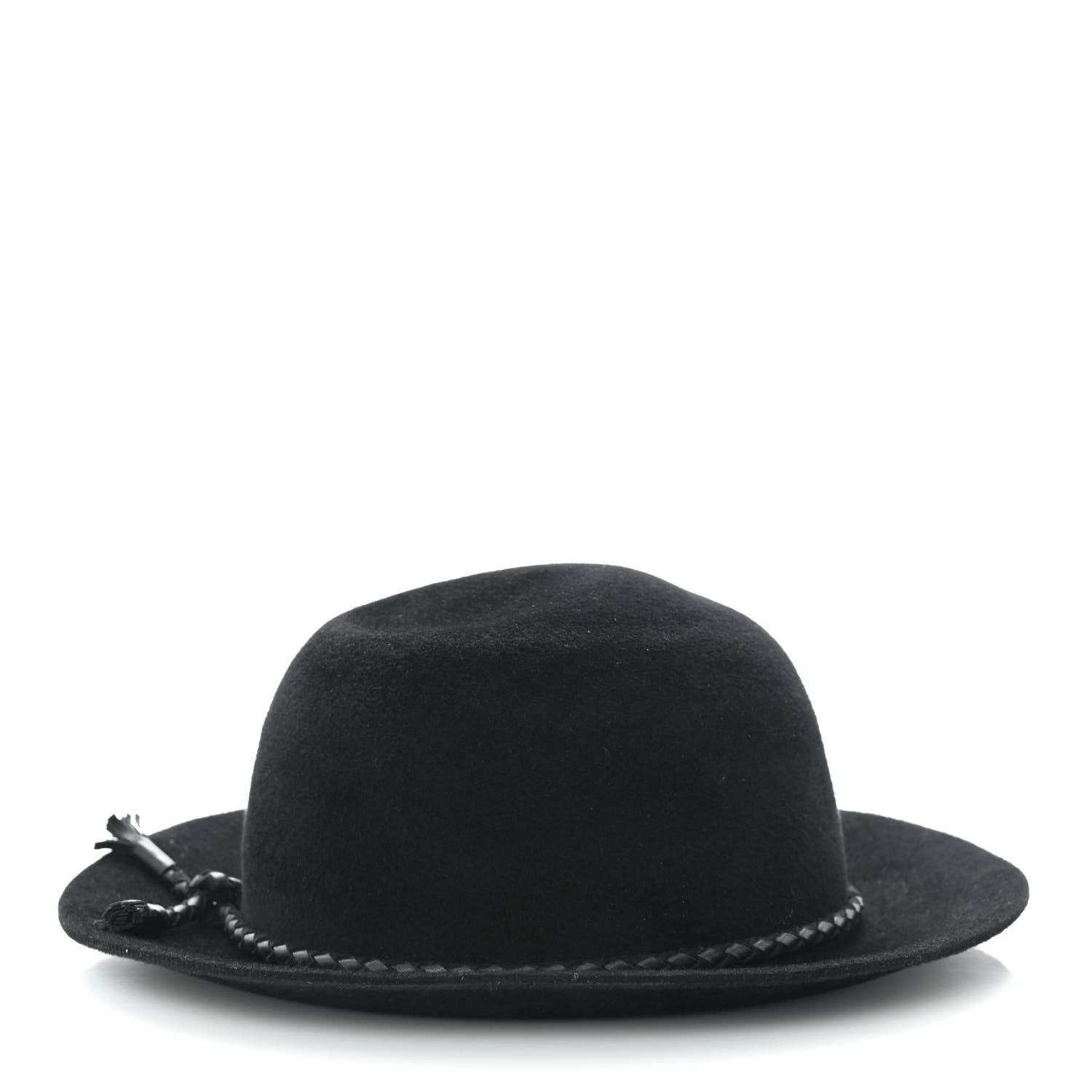 Hermes Felt Goatskin Lambskin Hat 58 Black 6 of 8