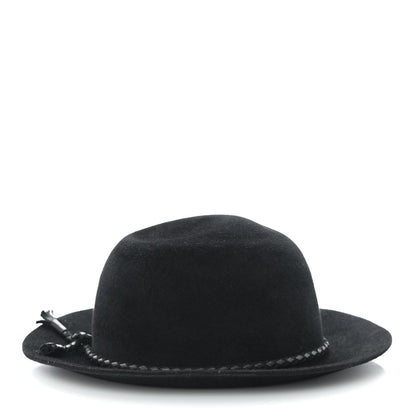 Hermes Felt Goatskin Lambskin Hat 58 Black 6 of 8