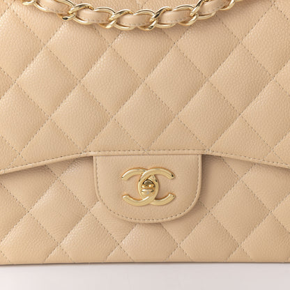 Chanel Caviar Quilted Jumbo Double Flap Beige Clair 10 of 11