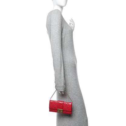 Christian Dior Patent Cannage Miss Dior Chain Wallet Fuchsia 2 of 12