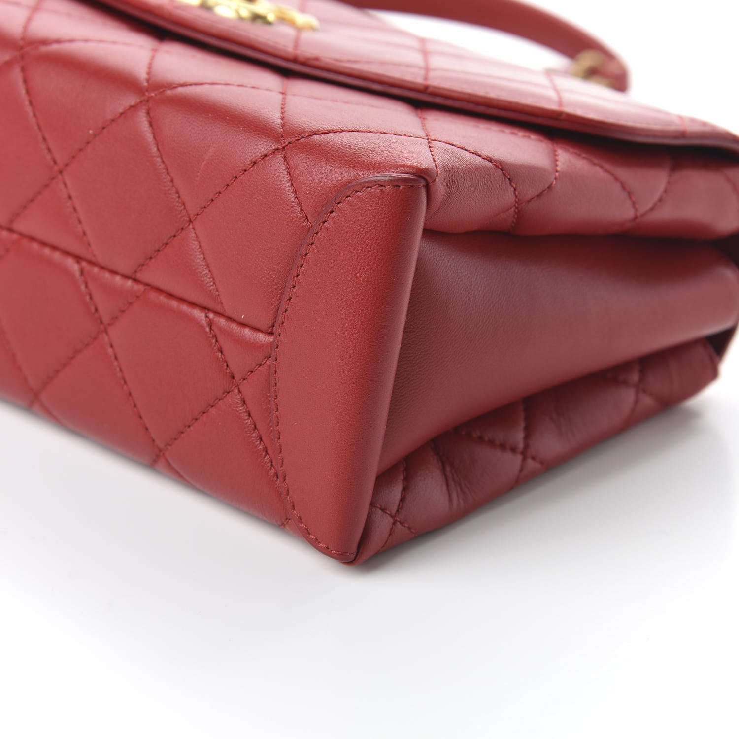 Chanel Lambskin Quilted CC Flap Bag Dark Red 7 of 10