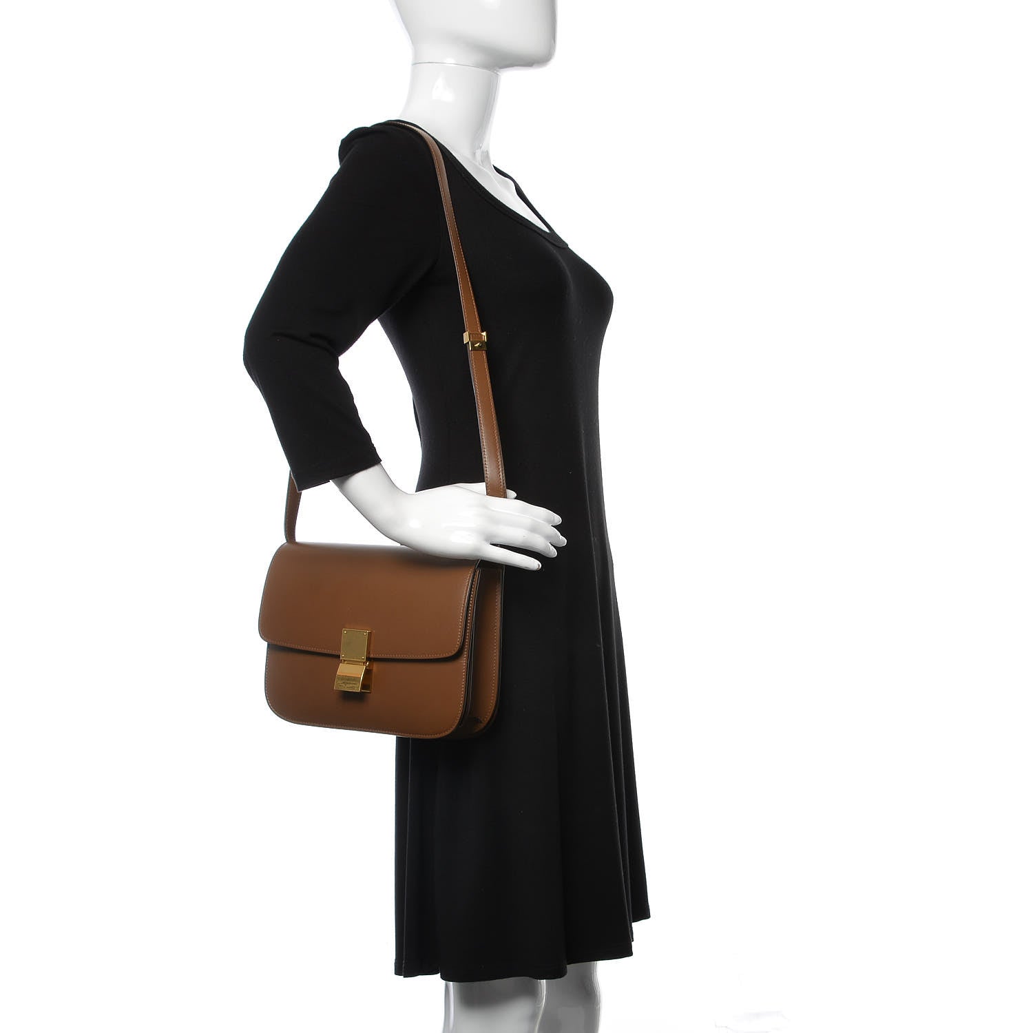 Celine Box Calfskin Medium Classic Box Flap Bag Camel 2 of 9