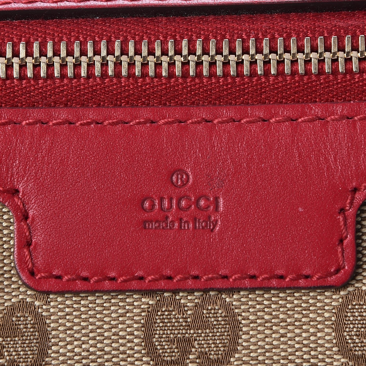 Gucci Monogram Medium Joy Boston Beige Red 9 of 10