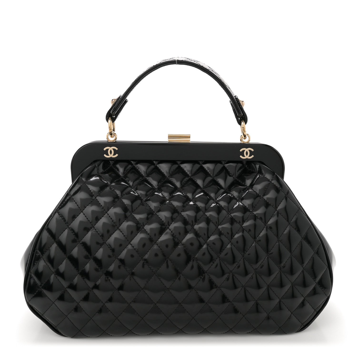 Chanel Glazed Calfskin Quilted Small Mademoiselle Frame Bag Black 1 of 10