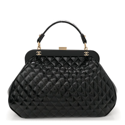 Chanel Glazed Calfskin Quilted Small Mademoiselle Frame Bag Black 1 of 10