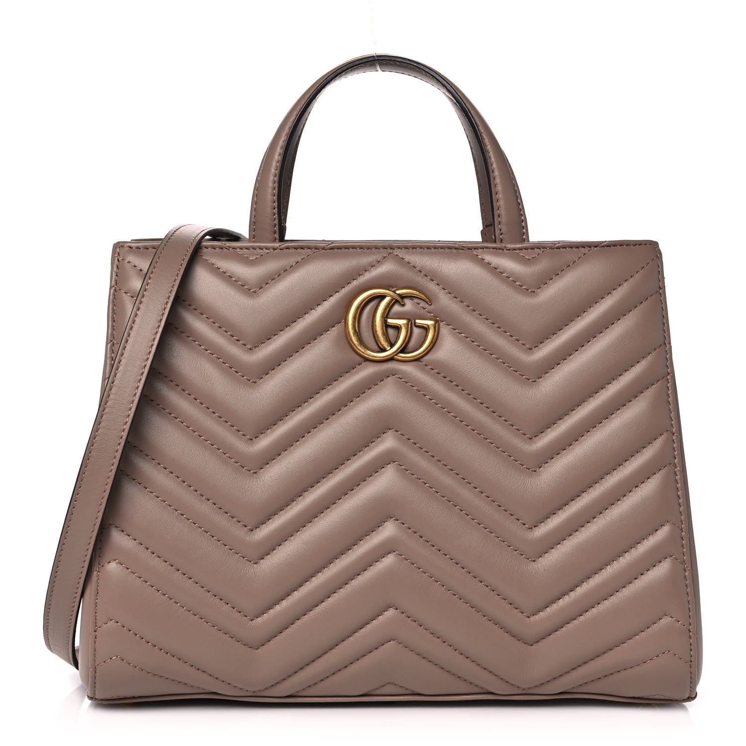 Gucci Calfskin Matelasse Small GG Marmont Tote Porcelain Rose 1 of 11