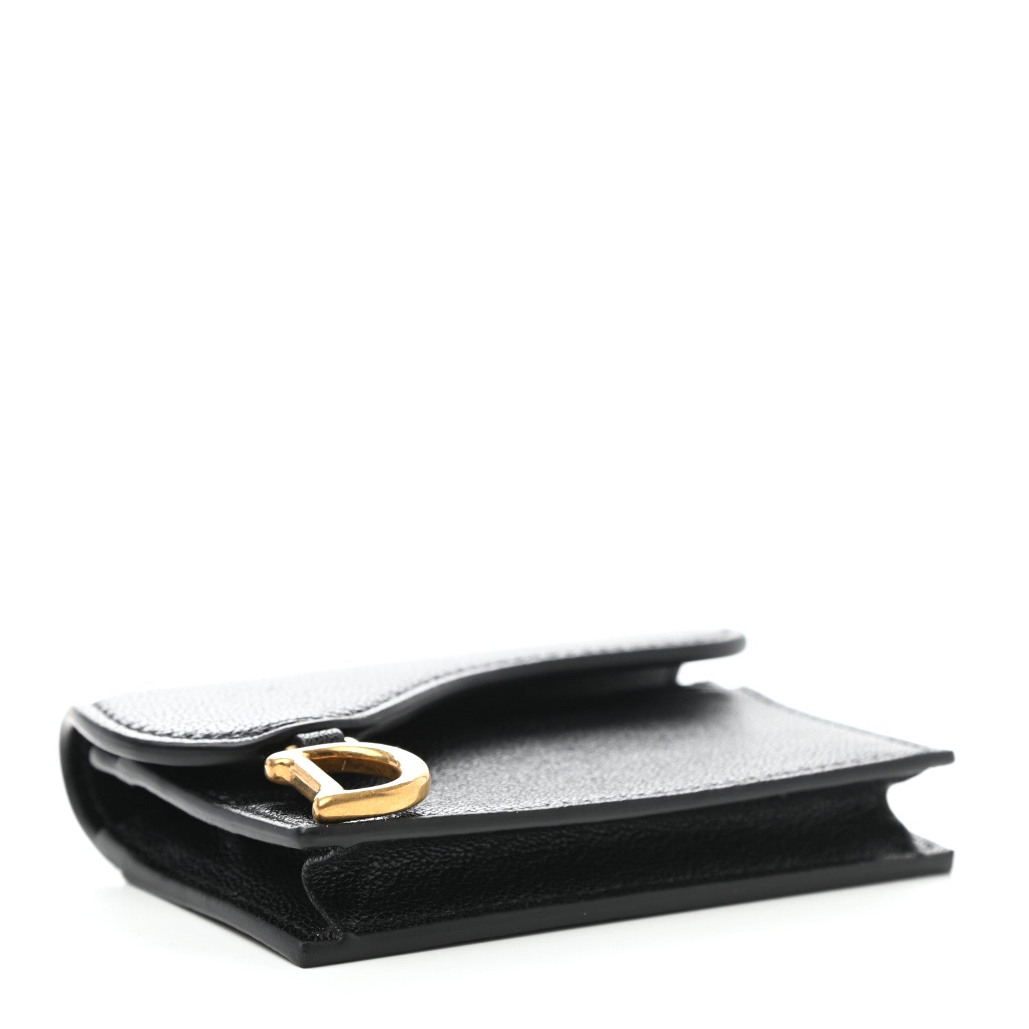 Christian Dior Goatskin Saddle Card Holder Black 4 of 8