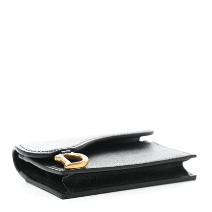 Christian Dior Goatskin Saddle Card Holder Black 4 of 8