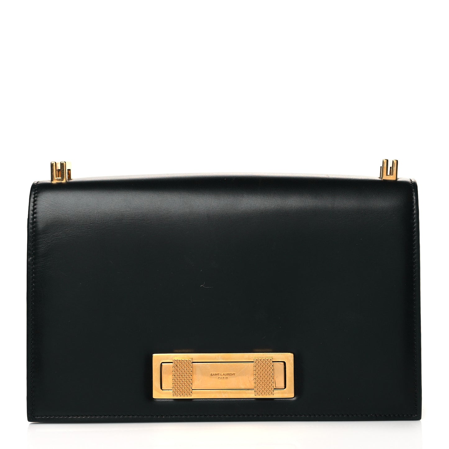 Smooth Calfskin Medium Domino Shoulder Bag Black