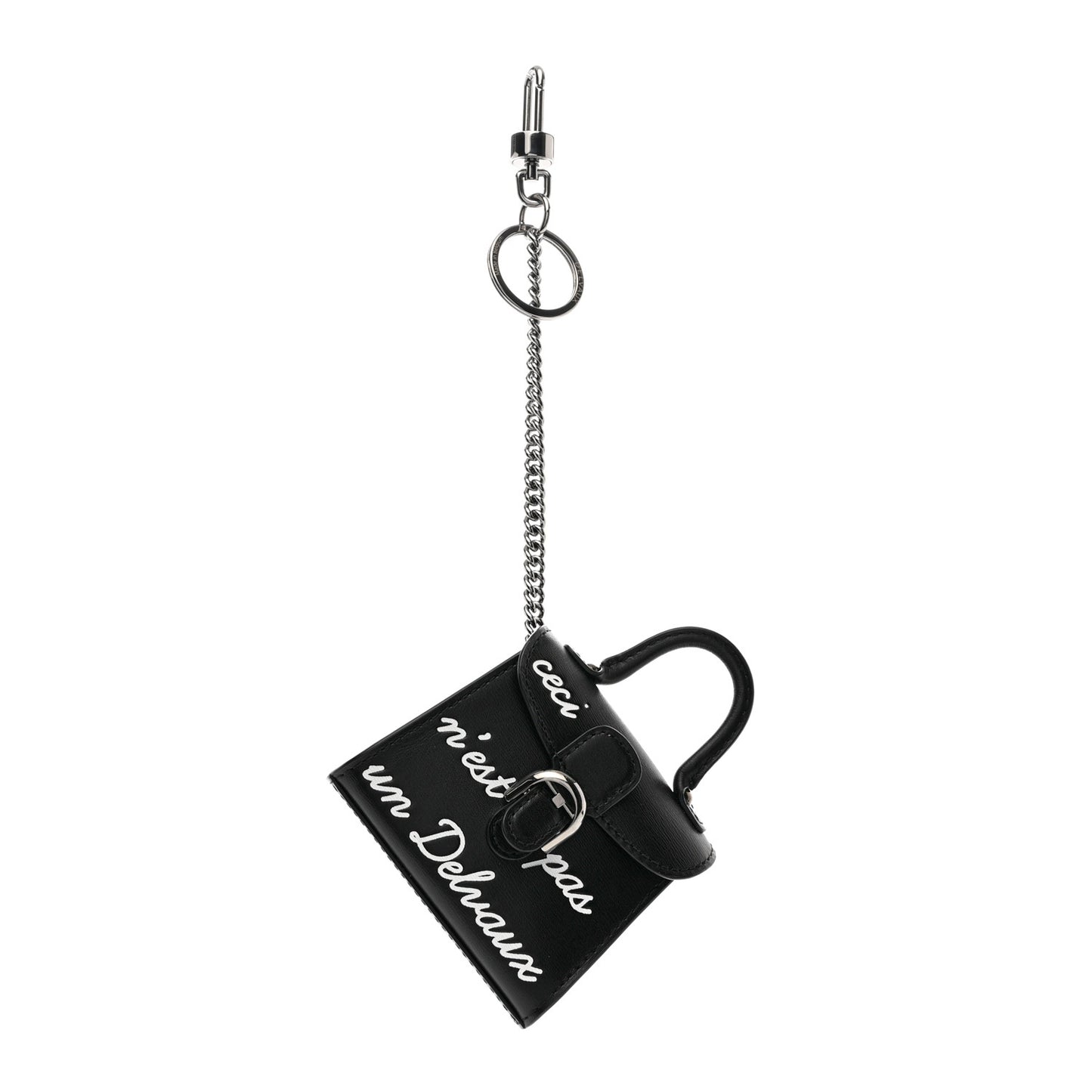 Calfskin Mini L'Humour Brillant Bag Charm Black White