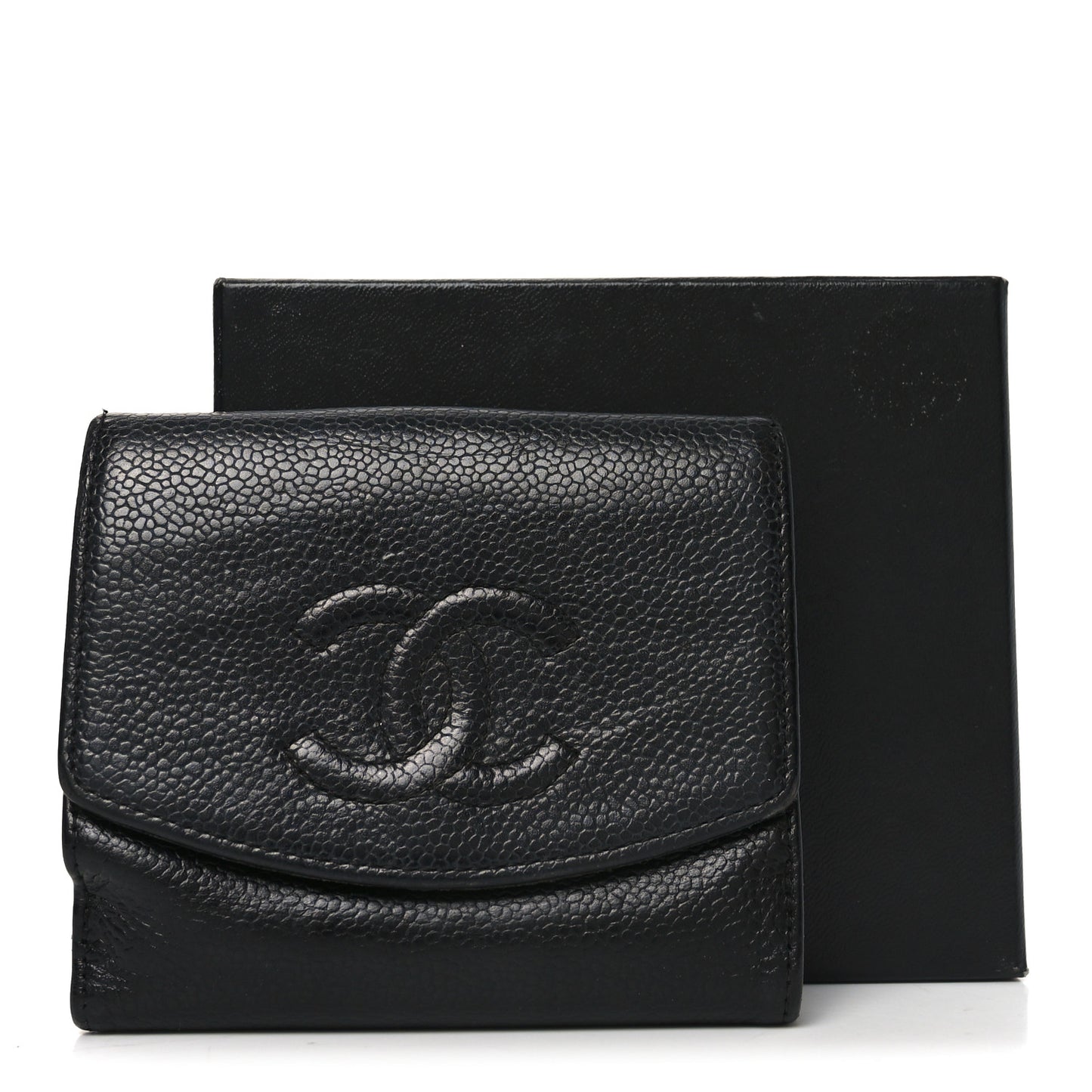 Caviar Timeless CC Compact French Wallet Black