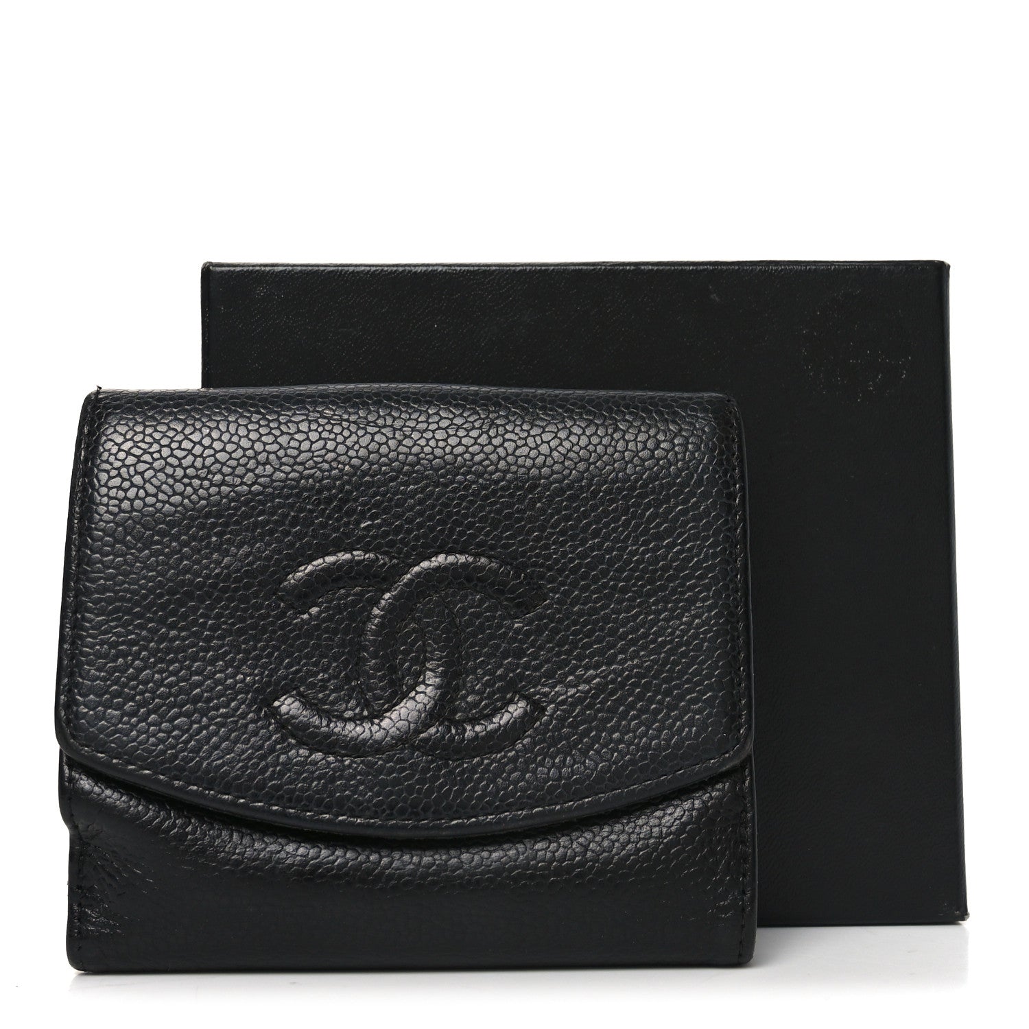 Chanel Caviar Timeless CC Compact French Wallet Black 9 of 9